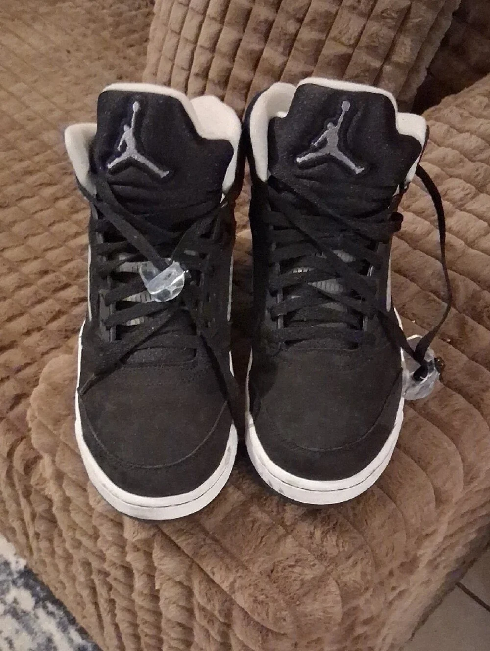 Jordan Men’s Black and White High-Top Athletic Sneakers